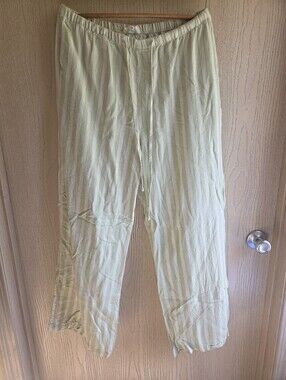 Light Green Stripe Beach Pants